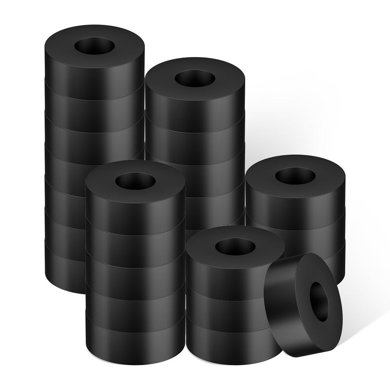 PEUTIER 25pcs Thick Rubber Washers, 3/4 Inch OD 1/4 Inch ID Thickness Grommets Spacer Bushings Flat Washers for Screws Bolts Household Appliances - Image 1